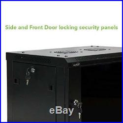 Deluxe IT Wallmount Cabinet Enclosure 19 Server Network Rack With Locking Door