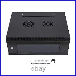 Modern 4U Wall Mount Network Server Cabinet Enclosure Rack Black With Lock Door Modern 4U Wall Mount Network Server Cabinet Enclosure Rack Black With Lock Door