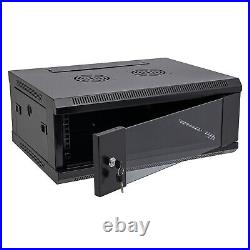 Modern 4U Wall Mount Network Server Cabinet Enclosure Rack Black With Lock Door Modern 4U Wall Mount Network Server Cabinet Enclosure Rack Black With Lock Door