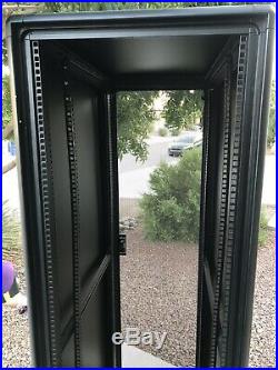 Multi-depth 40U Black Martin Server Cabinet Rack Enclosure WithLocking Door
