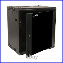 NavePoint 12U Wall Mount Network Server 19 Inch IT Cabinet Rack Enclosure Glass