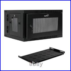 NavePoint 6U Wall-Mount Network Rack Cabinet Enclosure, 450mm Depth, Hinged Back NavePoint 6U Wall-Mount Network Rack Cabinet Enclosure, 450mm Depth, Hinged Back