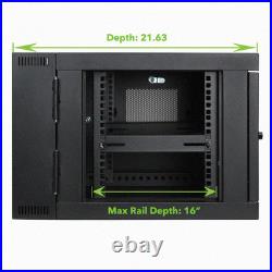 NavePoint 6U Wall-Mount Network Rack Cabinet Enclosure, 450mm Depth, Hinged Back NavePoint 6U Wall-Mount Network Rack Cabinet Enclosure, 450mm Depth, Hinged Back