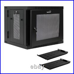 NavePoint 9U Wall-Mount Network Rack Cabinet Enclosure, 450mm Depth, Hinged Back NavePoint 9U Wall-Mount Network Rack Cabinet Enclosure, 450mm Depth, Hinged Back