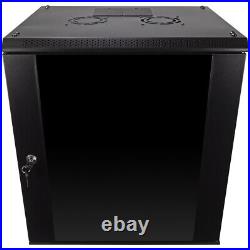 NavePoint Server Rack Enclosure with Glass Door, Cooling Fan, Locks, &