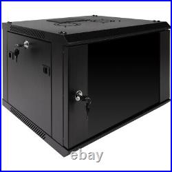 NavePoint Server Rack Enclosure with Glass Door, Cooling Fan, Locks, &