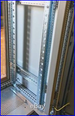 New 38U 19 Rack-Mount Telecom Enclosure Computer Cabinet Tempered Glass Door