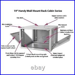 New 6U, 9U Wall Mount Network Server Data Cabinet Enclosure Rack Glass Door Lock