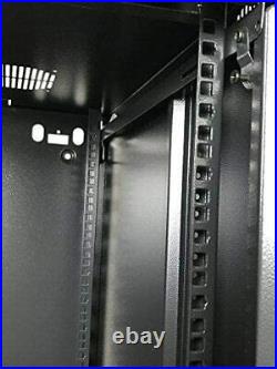 Open Box 15U Wall Mount Network Server Cabinet Rack Enclosure glass Door Lock