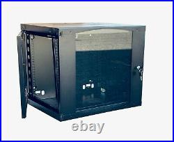 Open Box 15U Wall Mount Network Server Cabinet Rack Enclosure glass Door Lock