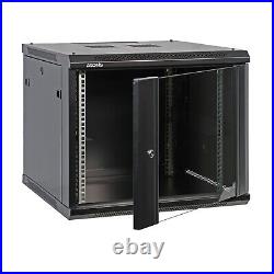 Professional 9U Wall Mount 19-inch IT Network Cabinet Enclosure Server Rack 24