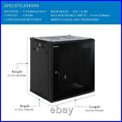 RackPath Wall Mount Server Cabinet Network Rack Enclosure, Quiet Cooling 12U RackPath Wall Mount Server Cabinet Network Rack Enclosure, Quiet Cooling 12U