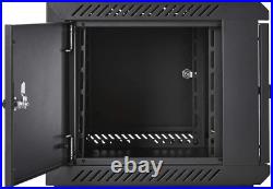 Rack Mount Wall Cabinet Enclosure 6U Glass Fully Adjustable Mounting High Grade