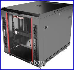 Server Rack 12U Enclosed 35-Inch Deep Cabinet Locking Networking Data Enclosure