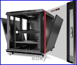 Server Rack 12U Enclosed 35-Inch Deep Cabinet Locking Networking Data Enclosure