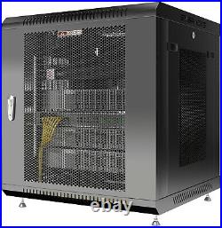 Server Rack 12U Wall Mount Cabinet Locking Networking Data Enclosure VENTED Door