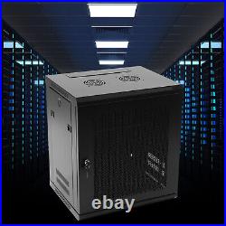 Server Rack 12U Wall-Mounted Cabinet Locking Networking Data Enclosure Lock Door