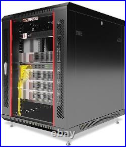 Server Rack 15U Enclosed 35-Inch Deep Cabinet Locking Networking Data Enclosure