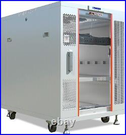 Server Rack 22U Enclosed 35-Inch Deep Cabinet Locking Networking Data Enclosure