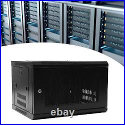 Server Rack 6U Black Wall Mount Cabinet Networking Data Enclosure Locking Door