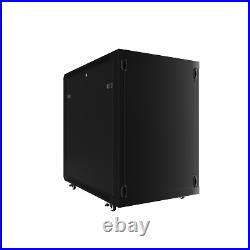 Server Rack Cabinet 15U 35 inch Deep Enclosure Power Strip Fan Casters