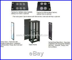 Server Rack Cabinet 47U 19, enclosure with 6 additional fans