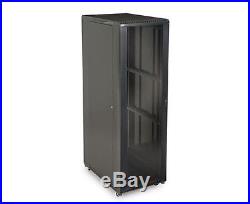 Server Rack Cabinet Enclosure, Glass Front, Vented Rear 42U SR-K1-3477-42U