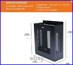 Tecmojo 4U Vertical Wall-Mount Rack Cabinet Enclosure, Low Profile, Wall Server