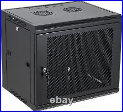 Tedgetal 9U Wall Mount Server Cabinet Network Rack Vented Enclosure Locking Door