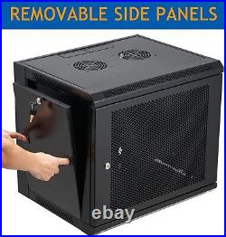 Tedgetal 9U Wall Mount Server Cabinet Network Rack Vented Enclosure Locking Door