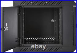 V7 RMWC6UG-1N Rack Mount Wall Cabinet Enclosure 6U 6U, Glass network cabinet