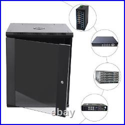 Wall Mount Server Cabinet Enclosure Rack Electriduct Network Rack 15U Lock Black