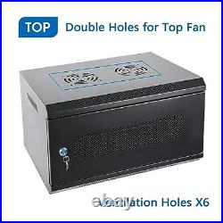 Wall Mount Server Cabinet IT Network Rack Enclosure Locking Door 6U Mesh Wall Mount Server Cabinet IT Network Rack Enclosure Locking Door 6U Mesh