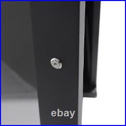 Wall Mount Server Cabinet Rack Enclosure 15U Black Cabinet Glass Door Lock New
