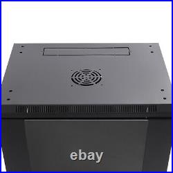 Wall Mounted Server Cabinet Rack Enclosure Network Cabinet With Glass Door 15U
