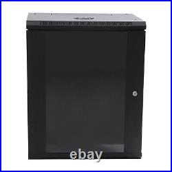 Wall Mounted Server Case Cabinet Rack Enclosure Network Wall Cabinet 15U Black