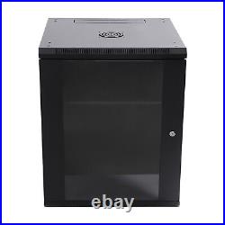 Wall Mounted Server Data Cabinet Enclosure Rack With Glass Door 15U 132.28lbs US